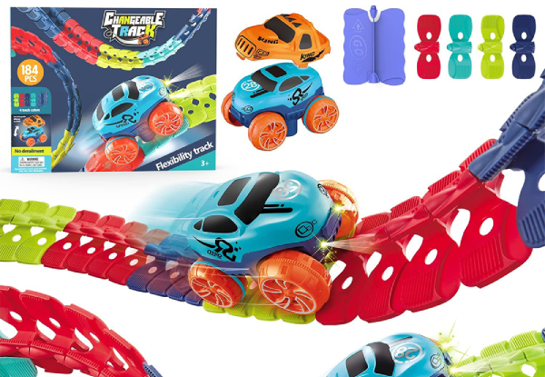 184-Piece Kids Race Car Track