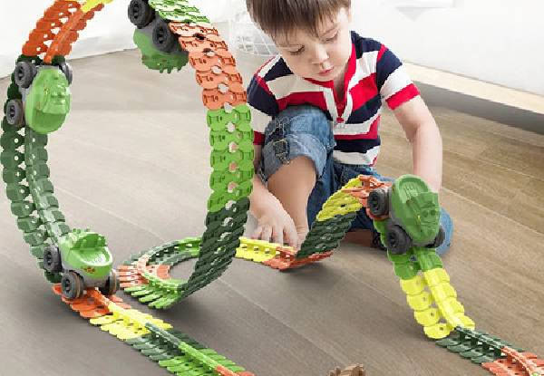 Dinosaur Race Car Tracks with LED Light - Two Options Available