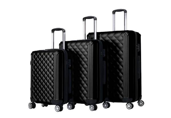 Diamond Three-Piece Travel Luggage Set - Five Colours Available
