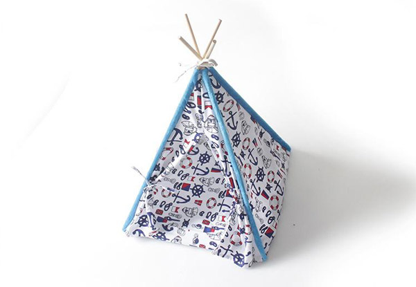 $25 for a Canvas Pet Teepee with Cushion