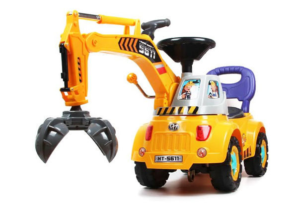 $55 for a Kids Ride On Excavator – Available in Aqua or Yellow