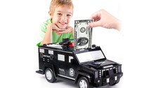 Kid's Armored Car Money Piggy Bank with Light