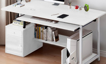 Computer Desk with Storage & Keyboard Tray