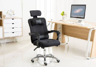 Polished Steel Black Latex Ergonomic Chair