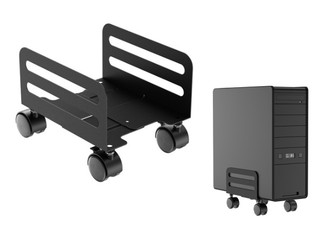 Adjustable Computer Tower Mobile Cart Holder with Locking Wheels