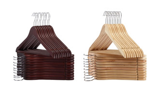 20-Piece Wooden Clothes Hangers - Two Colours Available
