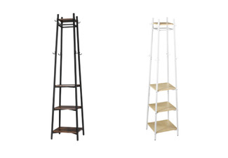 Coat Stand with Shelves - Two Colours Available