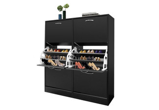 Six Compartment Shoe Cabinet for 54 Pairs of Shoes - Two Colours Available