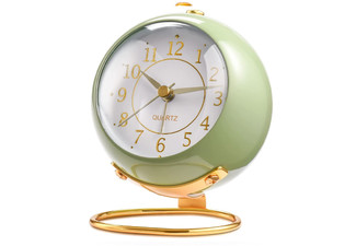 Non-Ticking Vintage Metal Desk Gold Clock - Four Colours Available