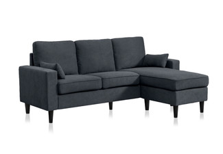 Baxton Charcoal Corner Sofa