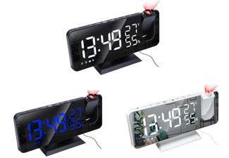 LED Mirror Alarm Clock with Display - Three Styles Available