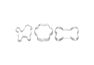 Three-Piece Metal Dog-Themed Cookie Cutter Set