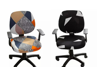Printed Elastic Office Chair Cover - Two Styles Available - Option for Two-Pack