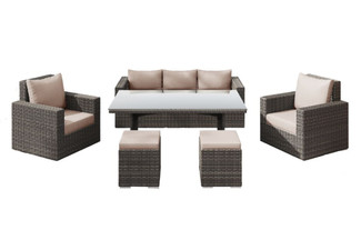 Ealing Outdoor Furniture Six-Piece Set with Reclining Chairs - Two Colours Available