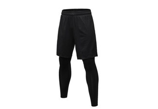 Men Two-Piece Compression Sports Running Fitness Pants & Leggings Quick Dry - Five Sizes Available