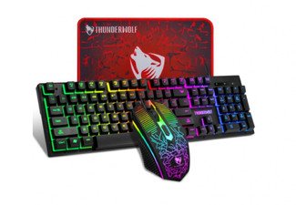 T-Wolf T31 Backlit Gaming Keyboard, Mouse & Anti-Slip Mouse Pad Set