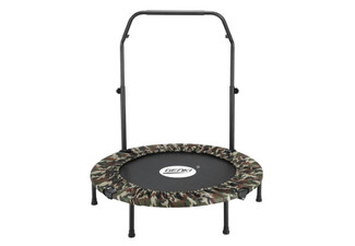 Genki Mini Foldable Fitness Trampoline with Adjustable Handrail - Two Sizes Available