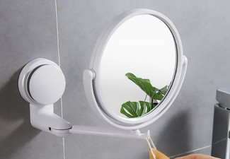 Wall Mounted Foldable Round Makeup Mirror - Two Options Available