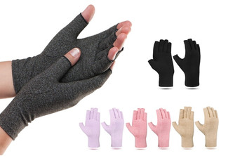 Compression Gloves - Available in Five Colours, Three Sizes & Option for Two Pairs