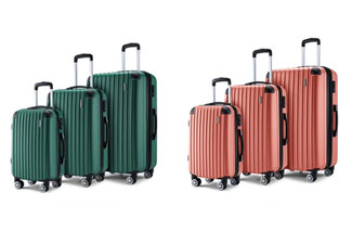 Two-Pack Green Luggage Set - Available in Two Colours & Option for Three-Pack