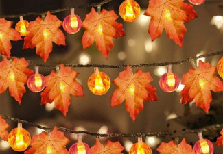 Maple Pumpkin Lantern String Halloween Decoration Lights - Three Options Available