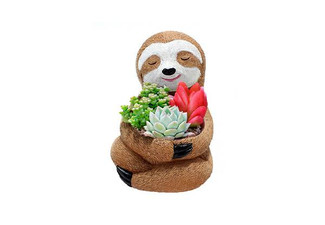 Adorable Cartoon Sloth Resin Flower Pot