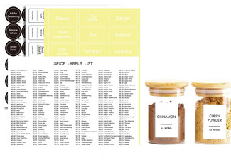 Water-Resistant  Spice Jar Label Set - Option for Two Sets