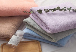 Two-Piece Velvet Bath Towels Set - Five Colours Available