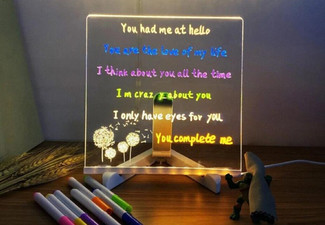 LED Note Board with Seven-Colourful Pens - Three Sizes Available