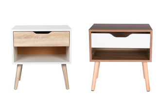 Wood Accent Bedside End Table with Drawer - Two Colours Available