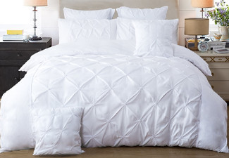 Diamond Embroidery Duvet Cover Incl. Pillowcase - Available in Four Sizes & Option for Extra Pair of Pillowcase or Cushion Covers