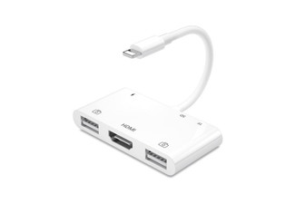 Six-in-One Digital Hub Adapter Compatible with Phone 12/11/X/XS/XR