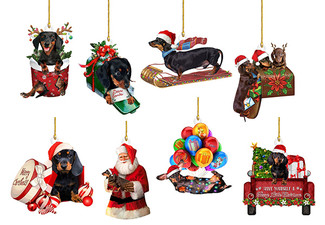 Christmas Tree Dachshund Hanging Ornament