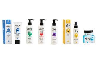 Olive Baby Skincare Set incl. Hair & Body Wash, Massage Oil, Moisture Milk, Nappy Cream, Barrier Balm & Bubble Bath