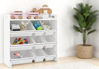 Kids Toy Storage Shelf with Nine Bins