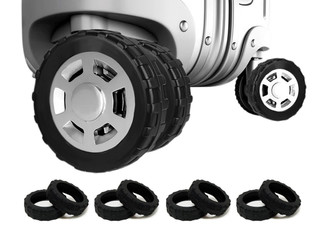 Eight-Piece Luggage Wheel Silicone Covers - Available in Two Colours & Two Sizes