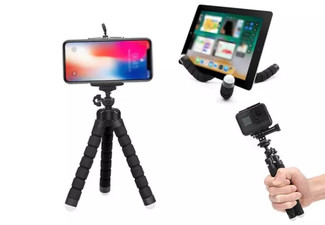 Mini Flexible Mobile Phone Tripod/Stand Compatible with Apple, Samsung & Gopro - Three Colours Available & Option for Two