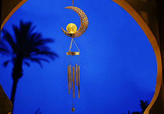 Solar Powered Outdoor Wrought Iron Hanging Wind Chime Light - Three Options Available