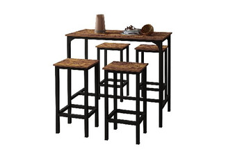 Five-Piece Bar Table Set incl. Four Stools & Table