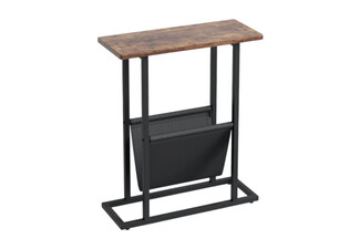 Narrow Side Table with Magazine Holder