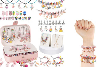 Kid's DIY Beaded Bracelet Making Kit with Jewelry Box - Two Colours Available