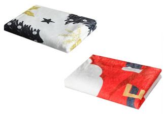 Santaco Christmas Fleece Throw Blanket - Available in Two Colours & Two Sizes
