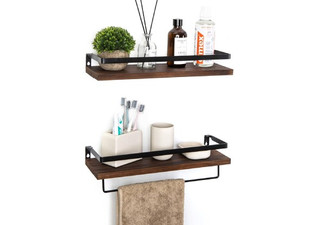 Two-Tier Rustic Floating Wall Shelves