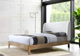 Otaki Fabric Queen Bed Frame