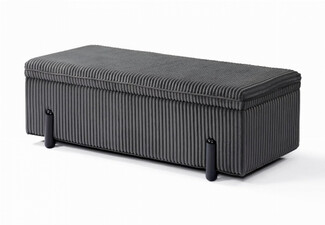 Arna Grey Corduroy Ottoman Bench