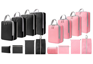 Eight-Piece Travel Compression Packing Cubes - Available in Six Colours