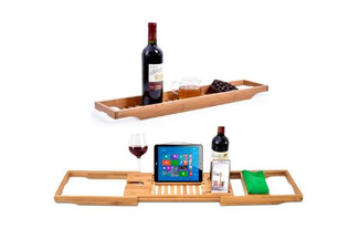 Bamboo Bathtub Caddy Tray - Option for Extending Sides