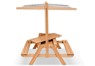 Kids Sandpit Picnic Table with Canopy