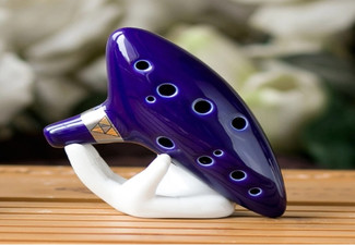 Ocarina 12 Hole Alto C with Getting Started Guide Display Stand & Protective Bag