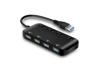 Four-Port USB 3.0 Hub with Individual Power Switches - Option for Two-Pack